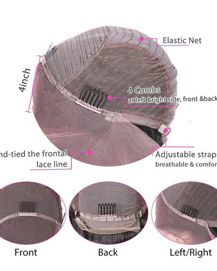 13x4 HD Transparent Lace Frontal Deep Wave Human Hair Wigs 200% Densit