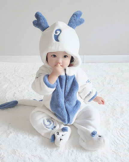 CuddleCub™ – Animal Ear Baby Jumpsuit for Autumn
