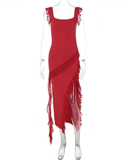 Female Summer Fashionable Stringy Selvedge Stitching Temperament Dress