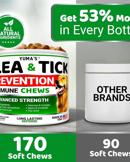 Flea And Tick Prevention For Dogs Chewables 170 Treats Natural Dog
