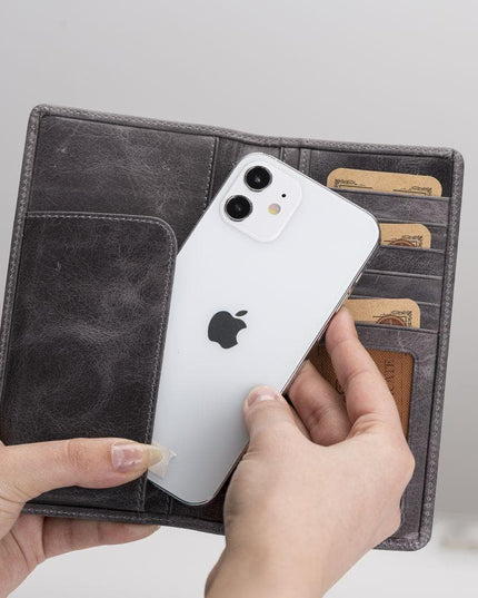 Evra Customizable, Genuine Leather Universal Wallet for Unisex