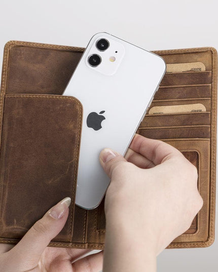 Evra Customizable, Genuine Leather Universal Wallet for Unisex