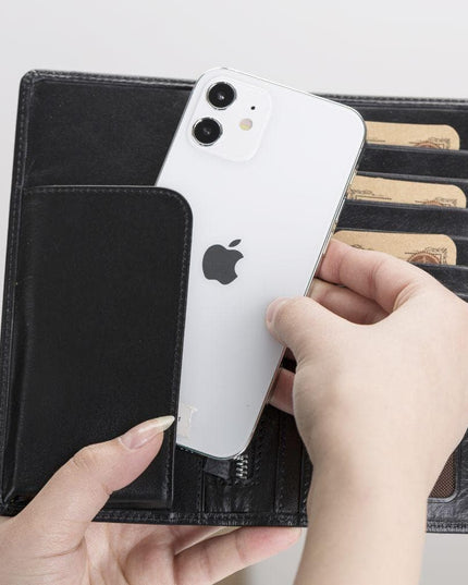 Evra Customizable, Genuine Leather Universal Wallet for Unisex