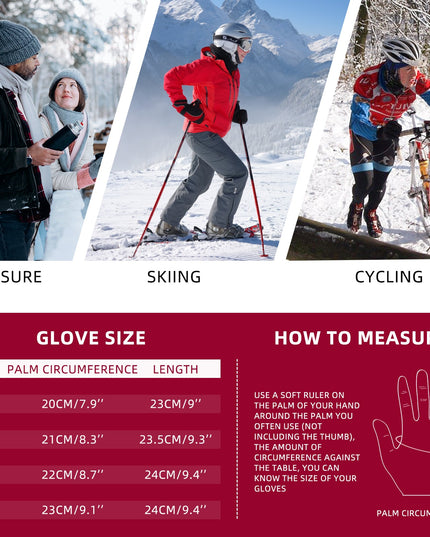 Winter Warm Gloves Touch Screen Gloves for Men Women Anti-Slip Driving