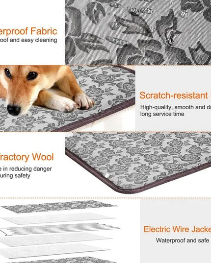 Pet Heating Pad Dog Cat Electric Heating Mat Waterproof Adjustable