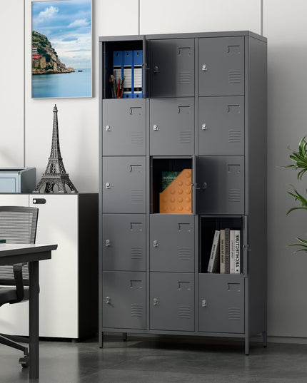 15 Doors Metal Lockers For Employees For Offices School Gyms