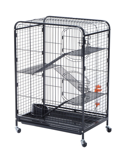 PawHut 37" Pet Cage Hamster Rats House Playpen 2 Doors Tray Animal