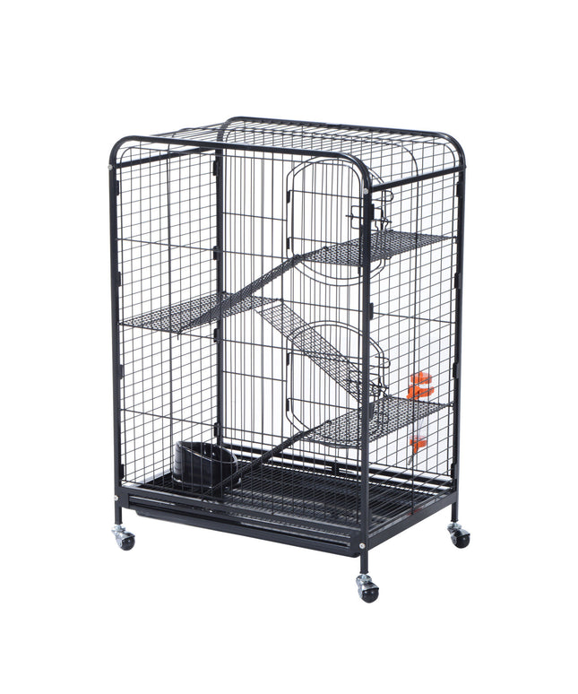 PawHut 37" Pet Cage Hamster Rats House Playpen 2 Doors Tray Animal