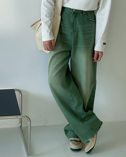 UrbanEase™ Olive men 's retro vintage jeans