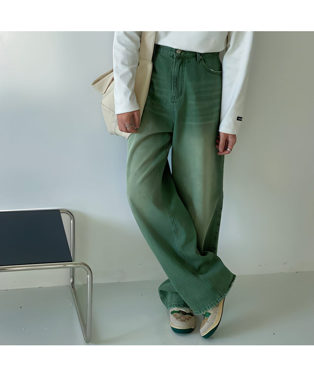 UrbanEase™ Olive men 's retro vintage jeans
