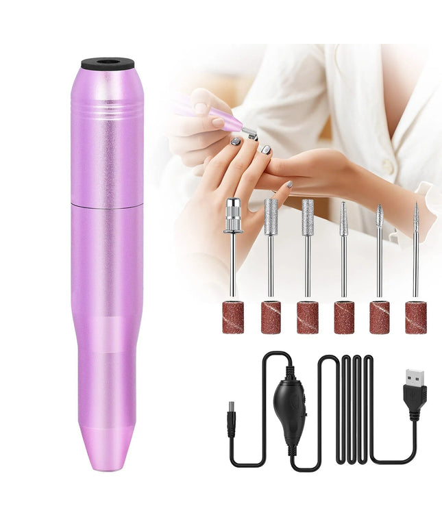 Portable Electric Nail Drill, Professional Nail File Kit For Acrylic,