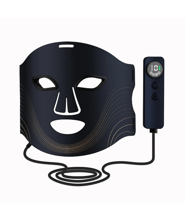 7 Color Cordless LED Face Mask For Wrinkle & Acne Reducing - Black