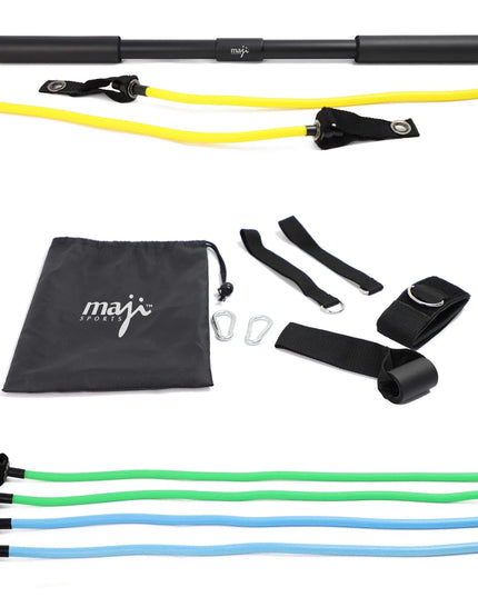 Portable Exercise Bar with Resistance Bands