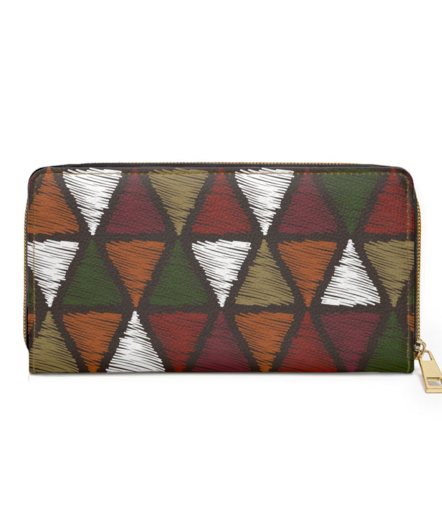 Forest Green and White Tribal Quilting Fabric Print Womens Zipper