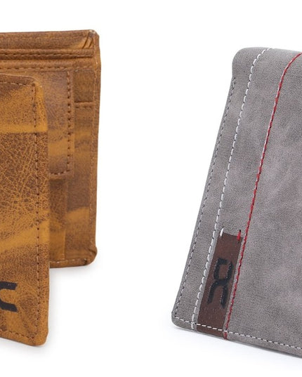 Men's Stylish Bi-Fold, Textured PU Leather, Latest Slim Wallets (Grey