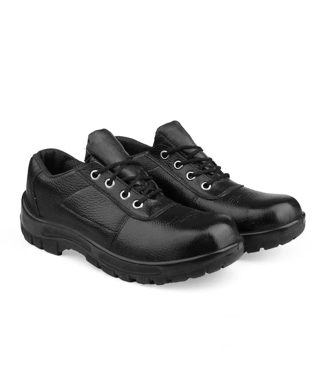 SAFETY PLUS Pure Leather Black Formal Shoes for Men – Stylish &