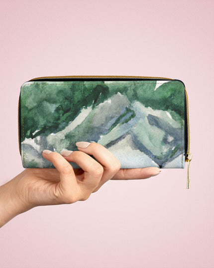 Green Mountainside Nature Landscape Blue Sky Print Womens Zipper