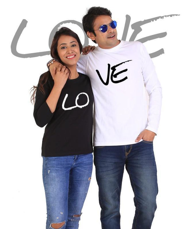 LOVE Couple Full Sleeves Black & White