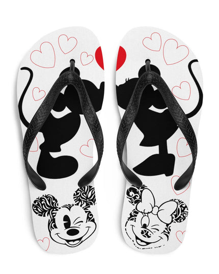 Mickey White Red Black Minnie Flip-Flops