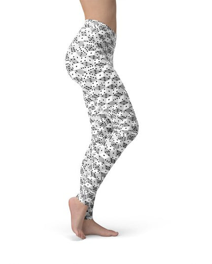 Womens Black and White Dice Leggings