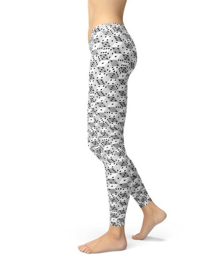Womens Black and White Dice Leggings