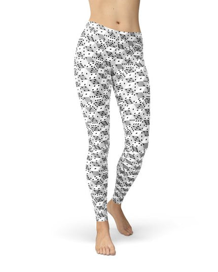 Womens Black and White Dice Leggings