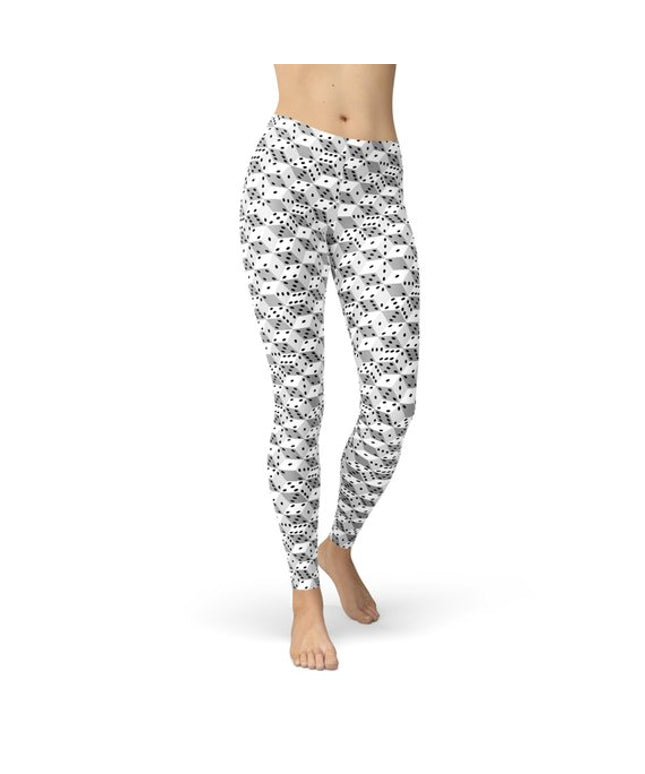 Womens Black and White Dice Leggings