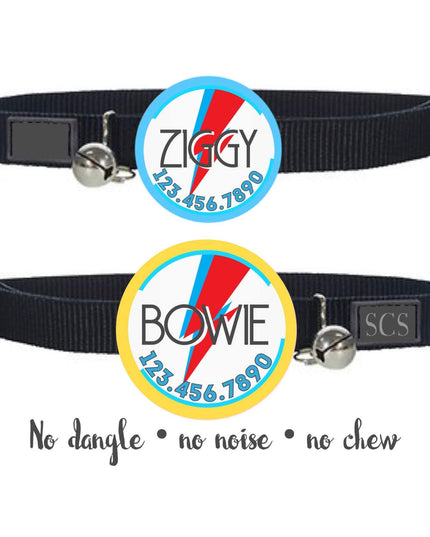 Bowie Ziggy Stardust Tag- Silent, Eco-Friendly, Ringless ID Tag