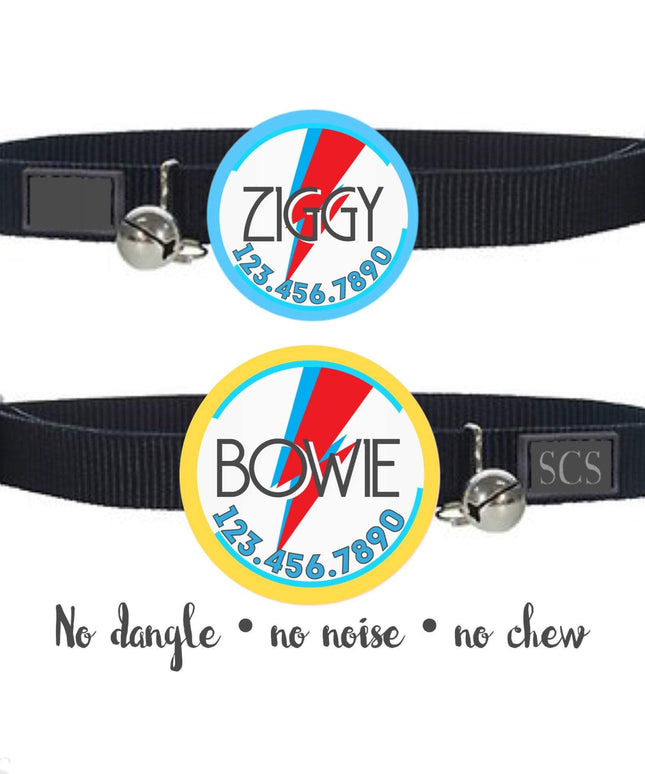 Bowie Ziggy Stardust Tag- Silent, Eco-Friendly, Ringless ID Tag