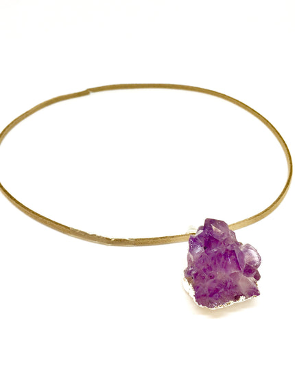 Purple Amethyst Cluster Pendant
