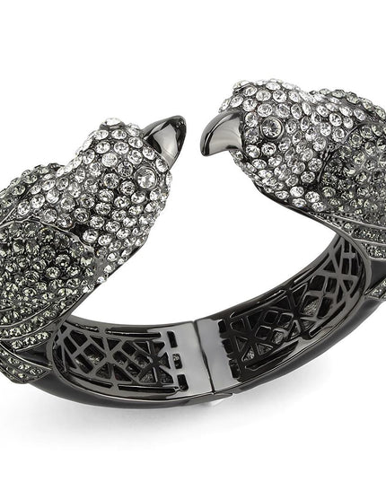 LO4333 - Ruthenium Brass Bangle with Top Grade Crystal  in Multi Color