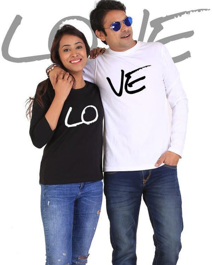 LOVE Couple Full Sleeves Black & White