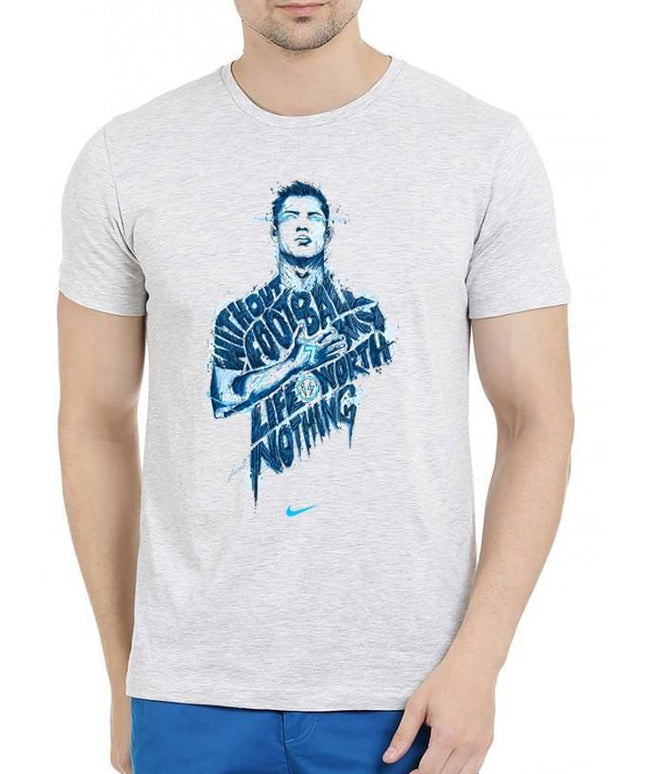 Nothing Without Football Half Sleeves Melange T-shirt