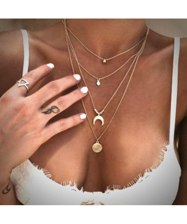 Four Layer Golden Necklace