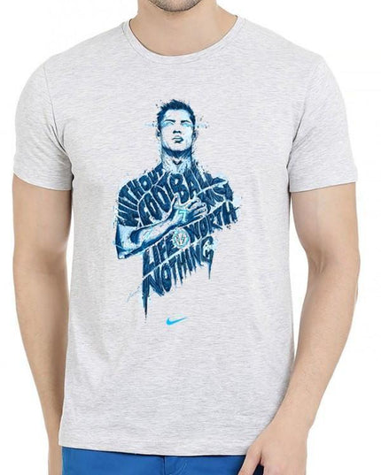 Nothing Without Football Half Sleeves Melange T-shirt