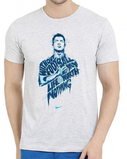 Nothing Without Football Half Sleeves Melange T-shirt