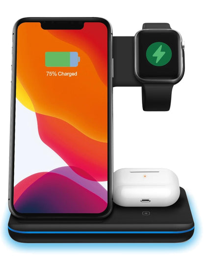 Ninja 15W 3 in 1 Fast Wireless Charging Station for Mobile Phones
