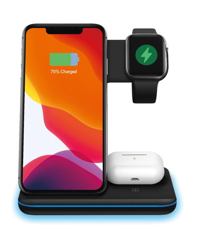 Ninja 15W 3 in 1 Fast Wireless Charging Station for Mobile Phones