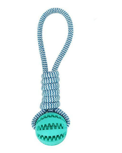 Durable Rubber Ball Chew Toy with Cotton Rope