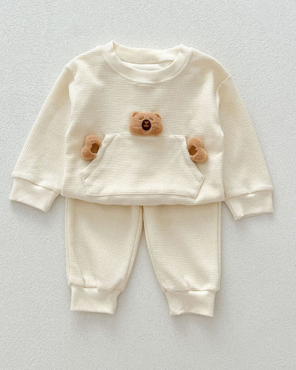 Casual and Versatile Two-Piece Set: Teddy Top Pullover and Pants for