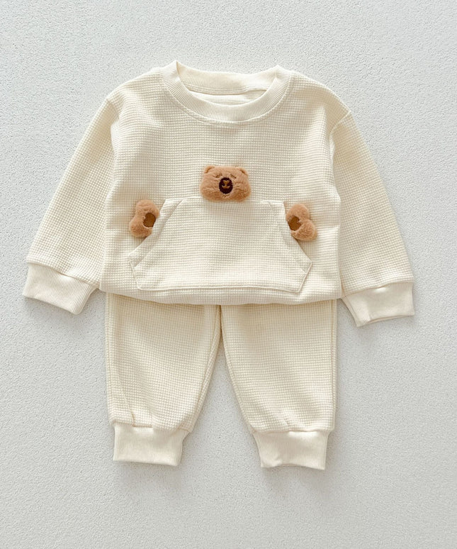 Casual and Versatile Two-Piece Set: Teddy Top Pullover and Pants for