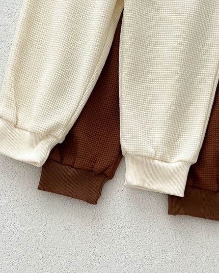 Casual and Versatile Two-Piece Set: Teddy Top Pullover and Pants for