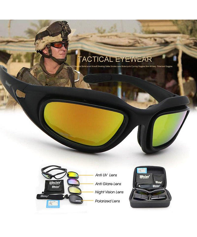 Polarized Army Goggles Tactical Sunglasses 4 Lens Kit Tactical Glasses