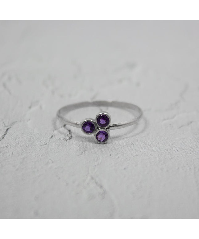 Amethyst Cluster Sterling Silver Ring
