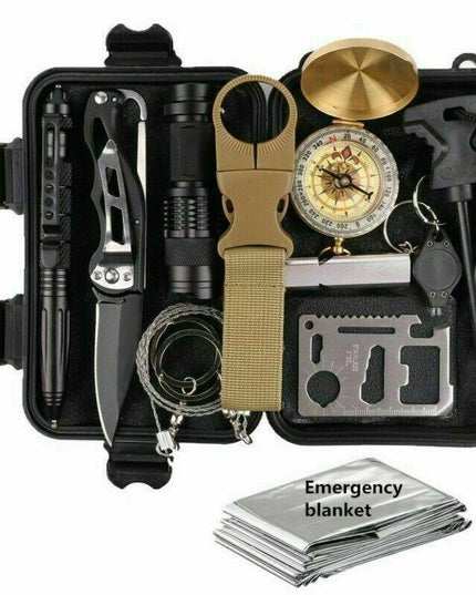 14 in 1 Outdoor Emergency Survival And Safety Gear Kit Camping