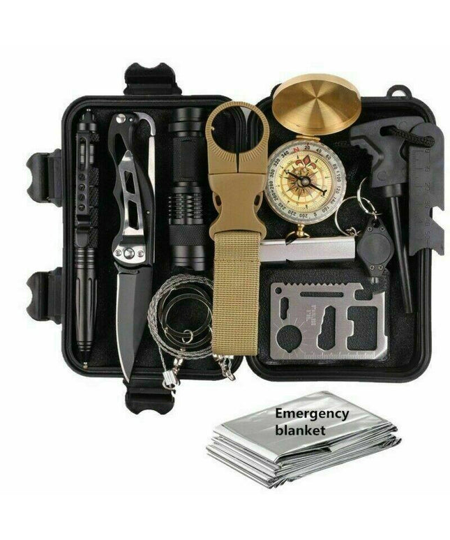 14 in 1 Outdoor Emergency Survival And Safety Gear Kit Camping