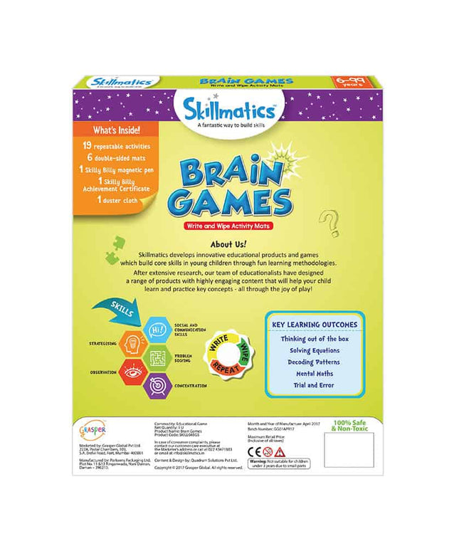 Skillmatics Brain Games - Teach Children Think And Reason Approach -