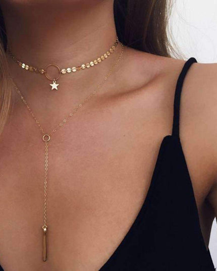 Star Choker Lariat Necklace