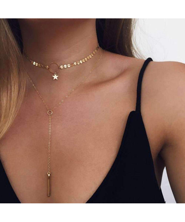 Star Choker Lariat Necklace