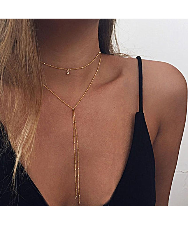 Double Lariat Choker Necklace
